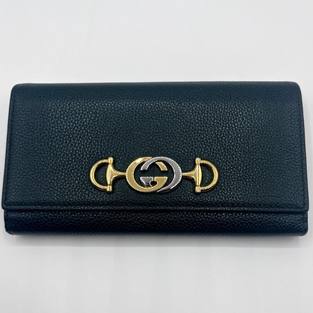 Authentic Gucci Dark Green Zumi Horsebit Wallet